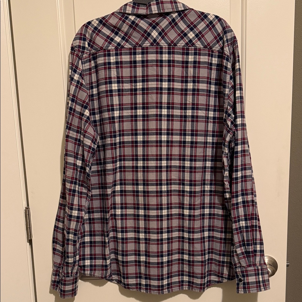 American Rag Red and Blue Plaid Button-Down Shirt - Picture 3 of 5